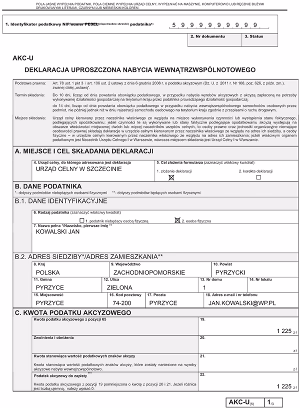 Jaki jest termin składania akc-US?