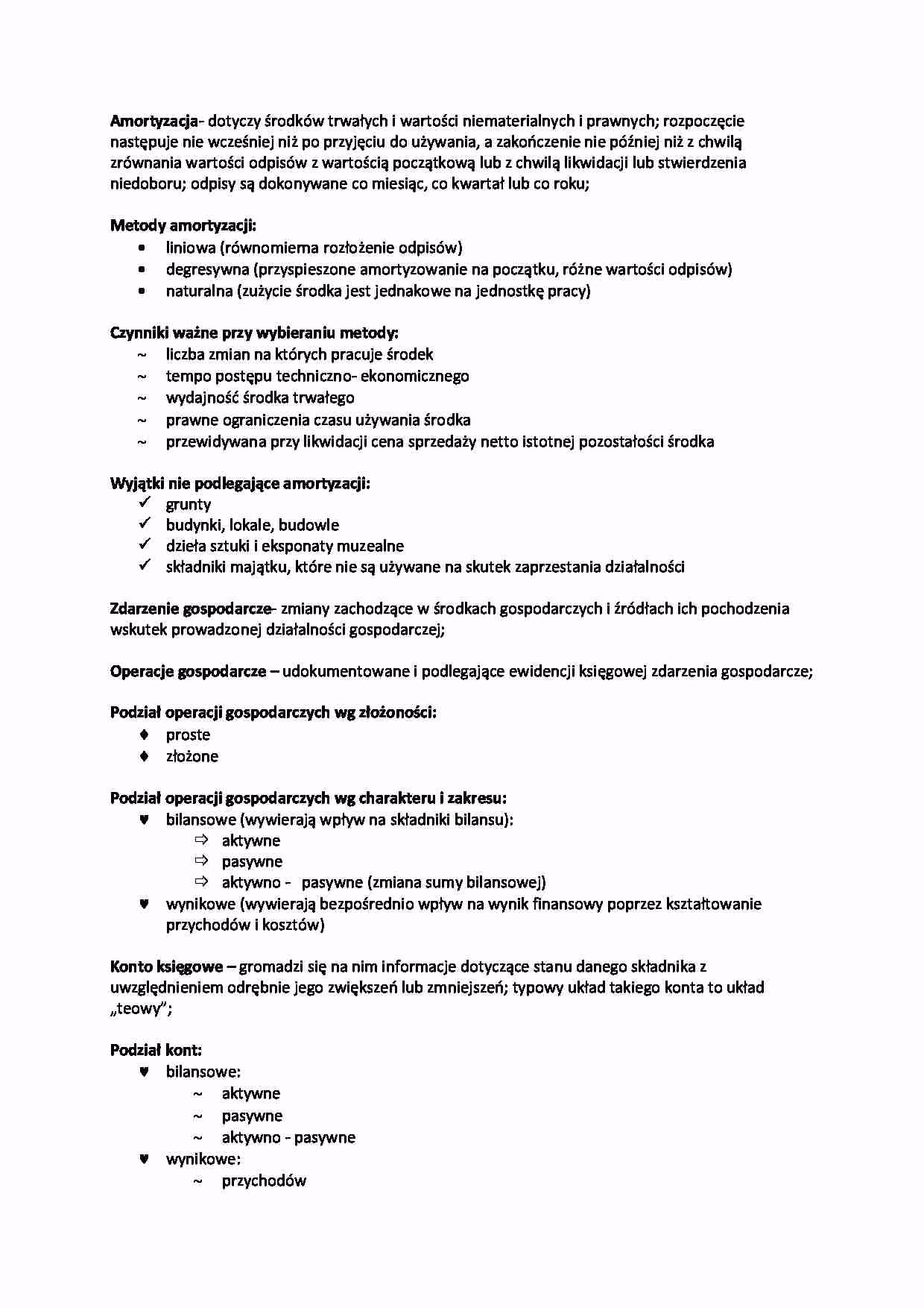 Czy konto amortyzacja wykazuje saldo?