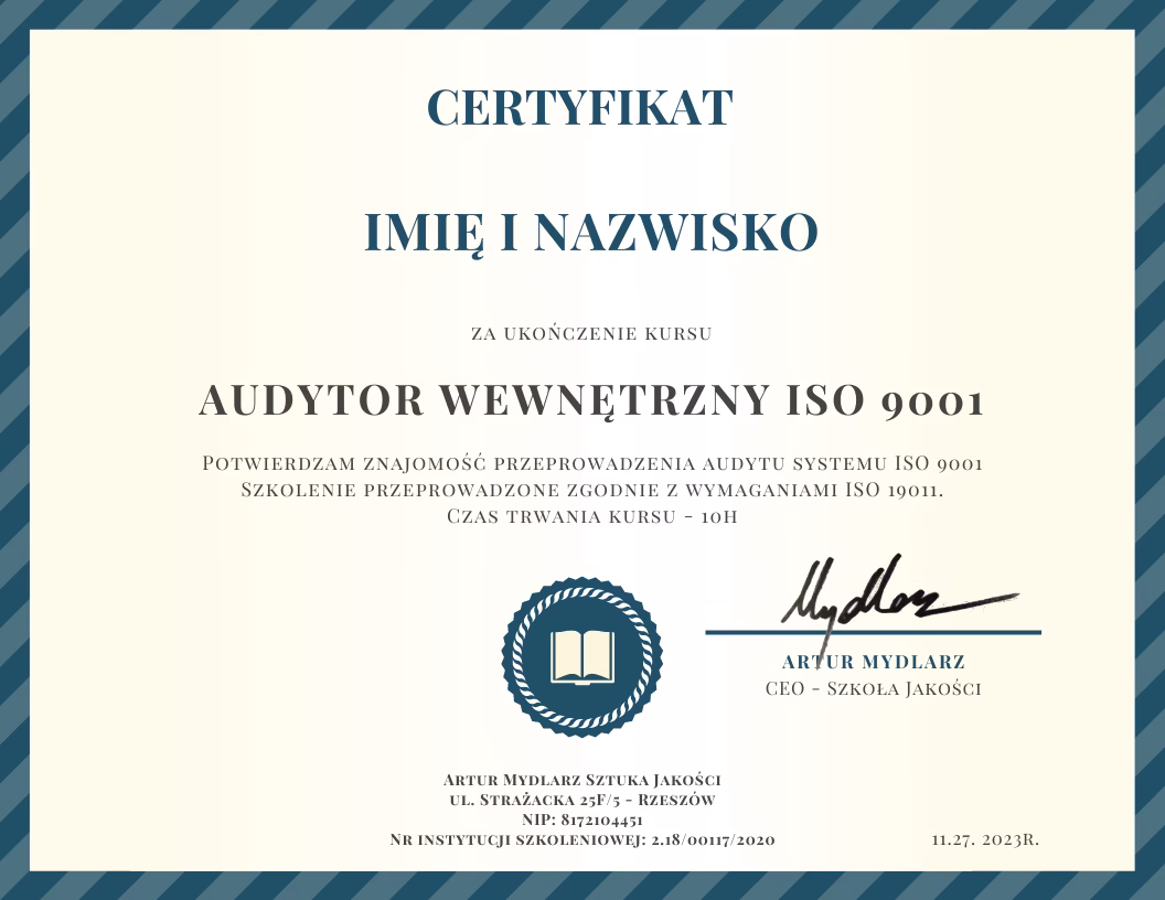 Jaki certyfikat dla audytora?