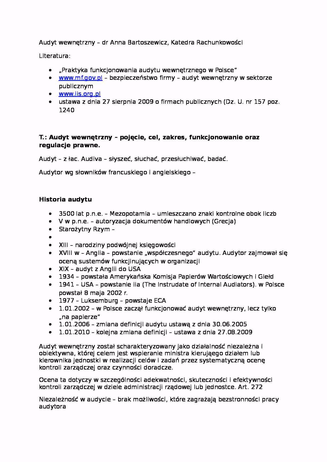 Kto musi mieć audytora wewnętrznego?