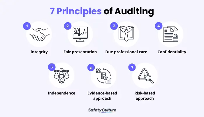 What are the 7 principles of auditing given in ISO 19011?