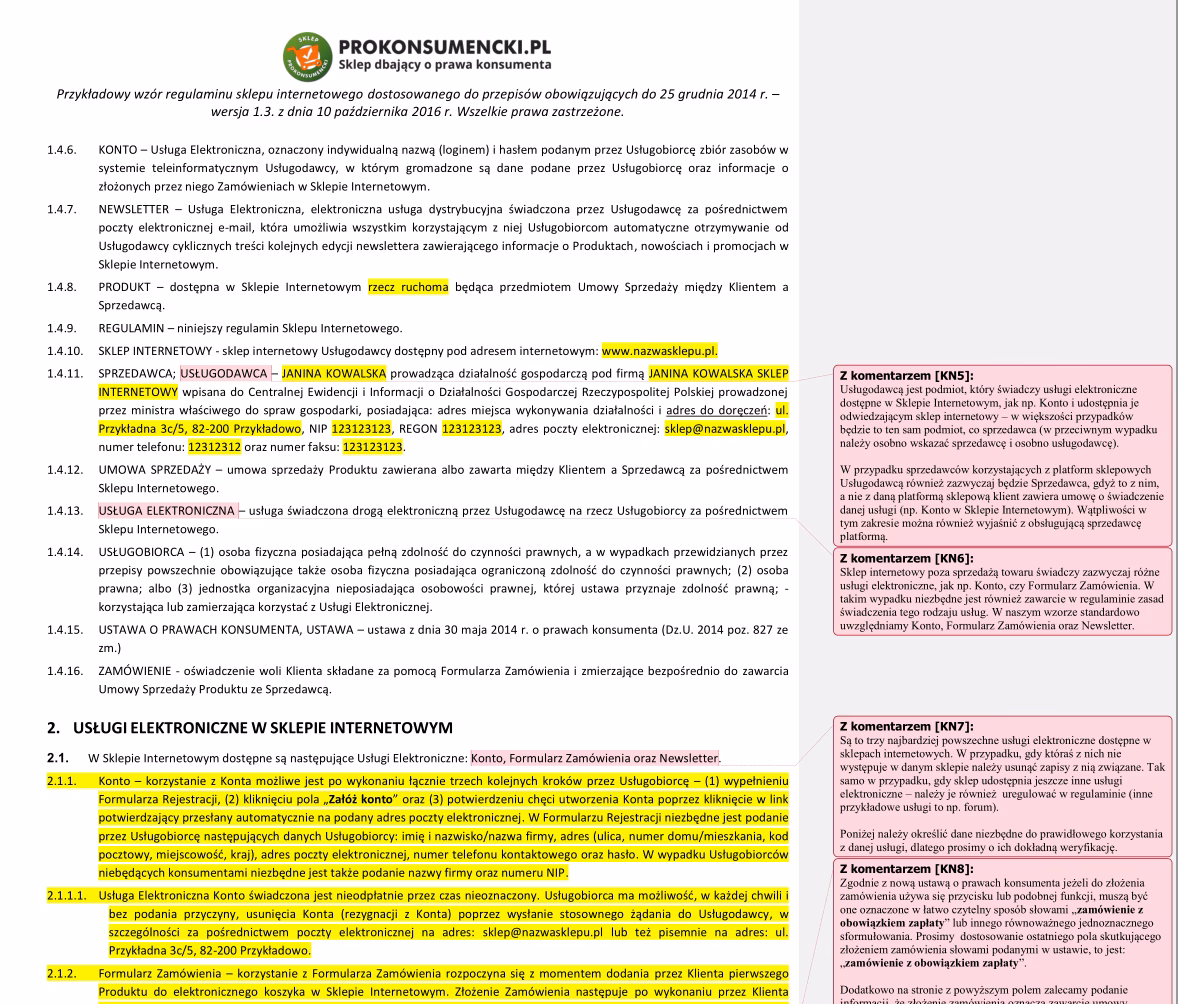 Czy można samemu napisać regulamin sklepu internetowego?