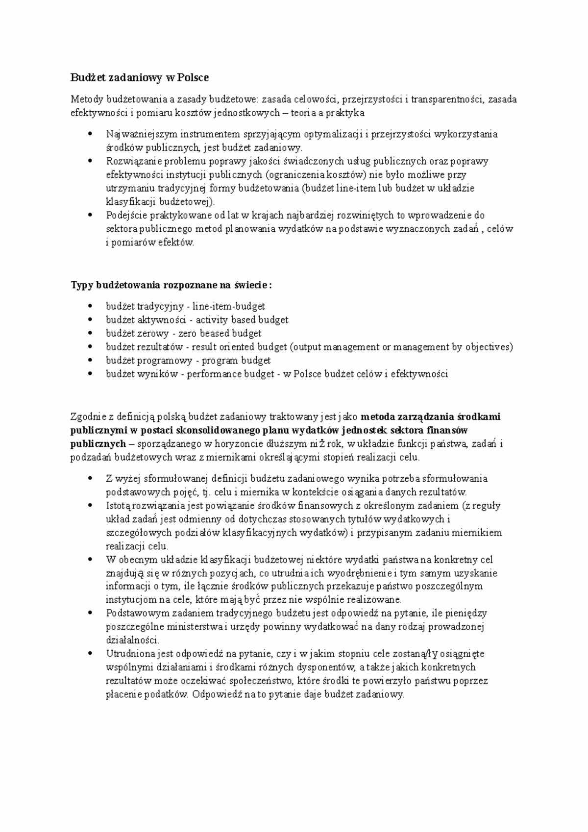 Co to jest budżetowanie zadaniowe?
