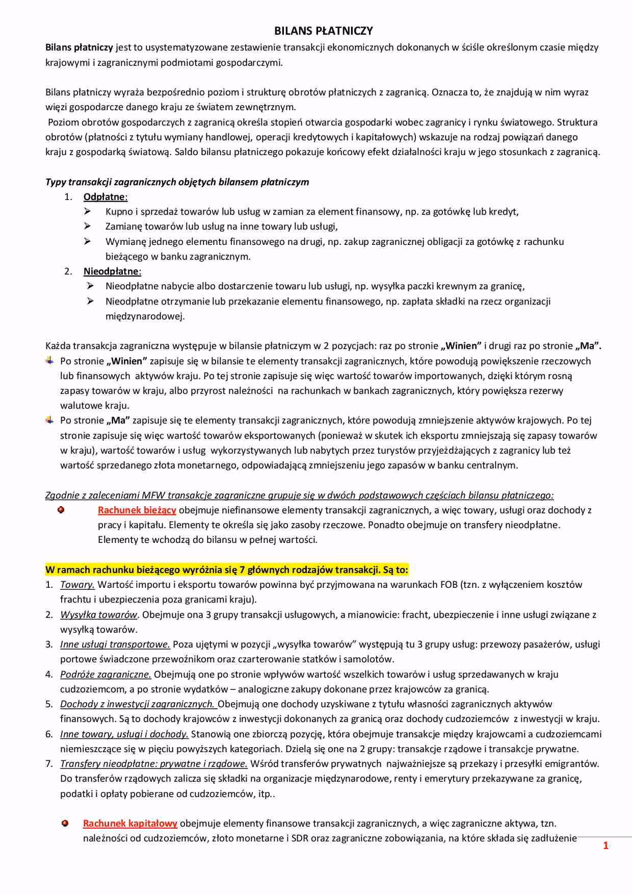 Jakie czynniki wpływają na bilans płatniczy?