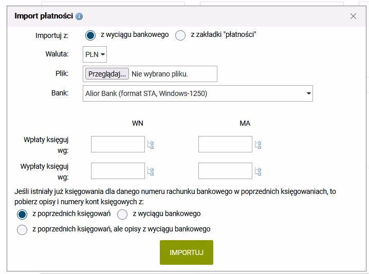 Czy historia transakcji jest dokumentem księgowym?
