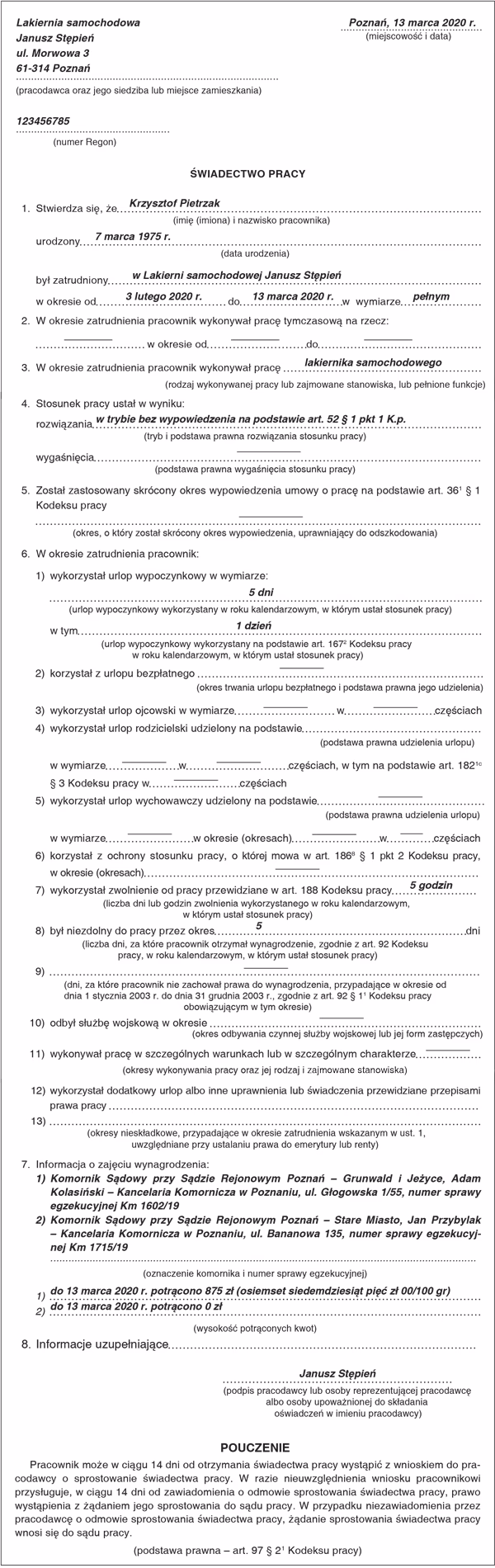 Jak uzyskać świadectwo pracy, gdy firma nie istnieje?