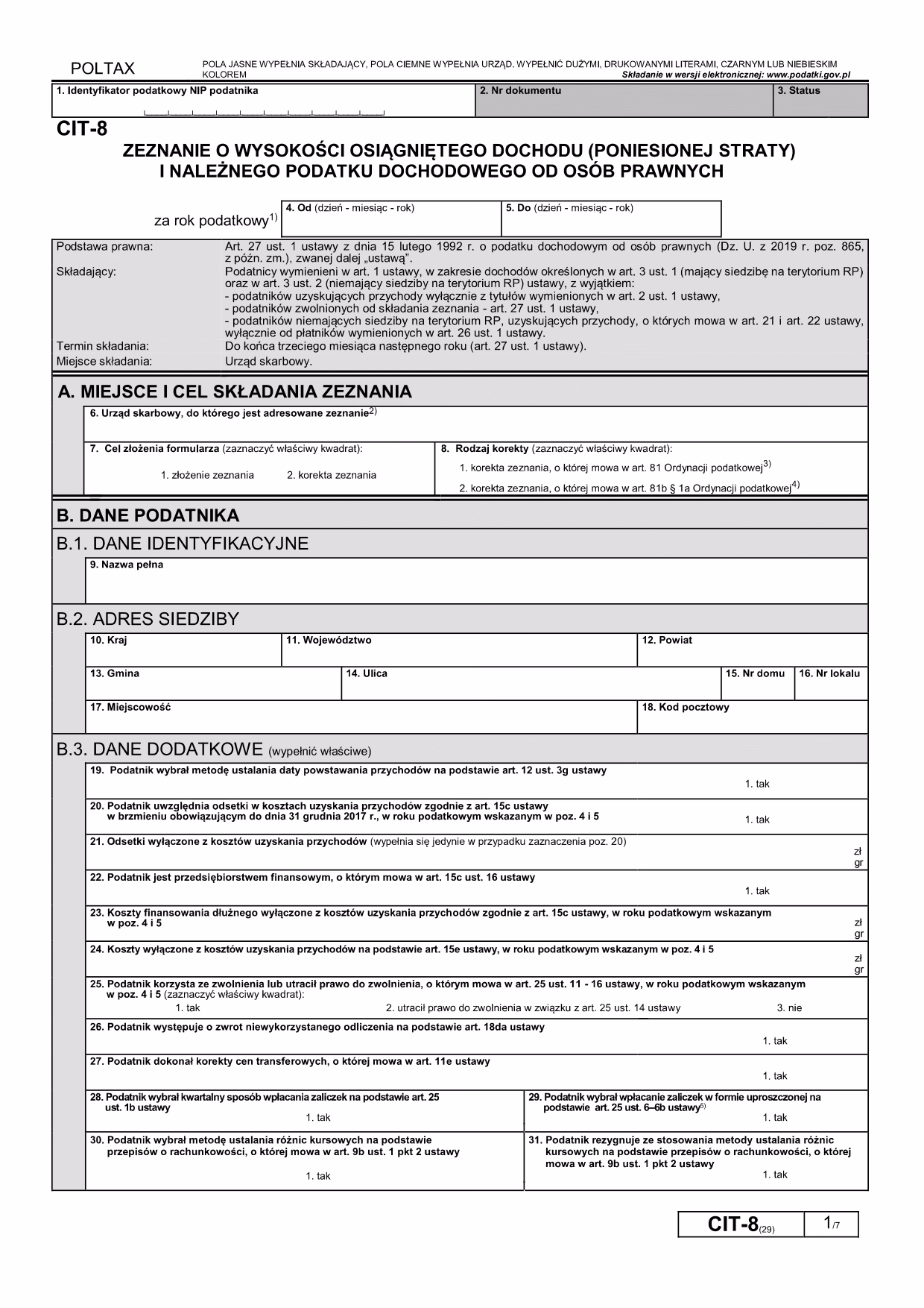 Kiedy rozliczyć CIT?