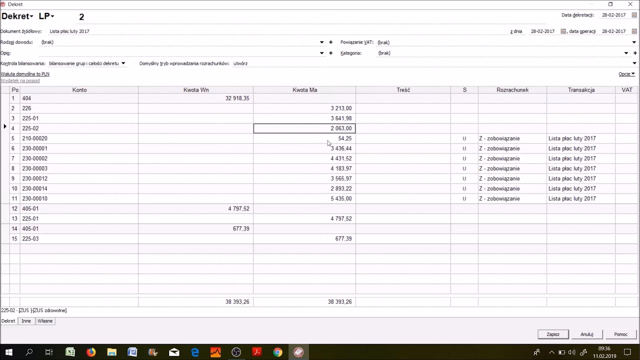 Jakie są przykłady dekretacji dokumentów księgowych?