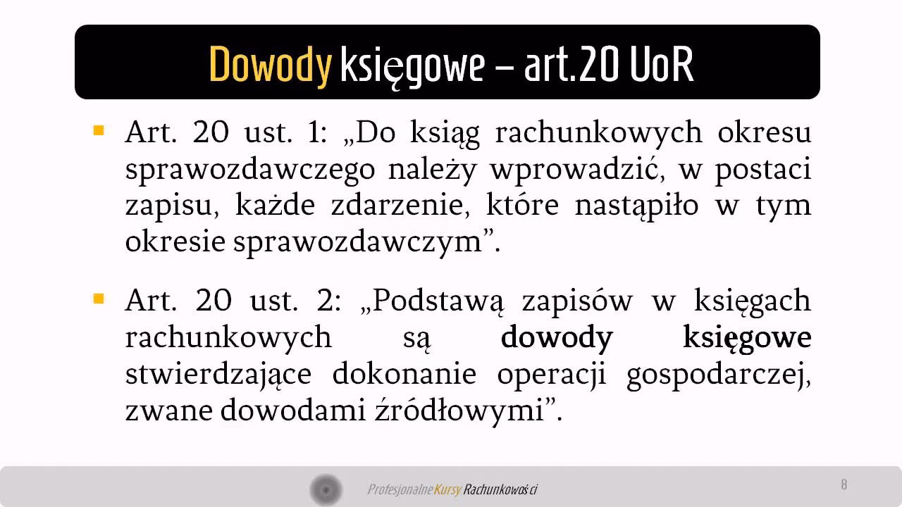 Czym są dowody księgowe?