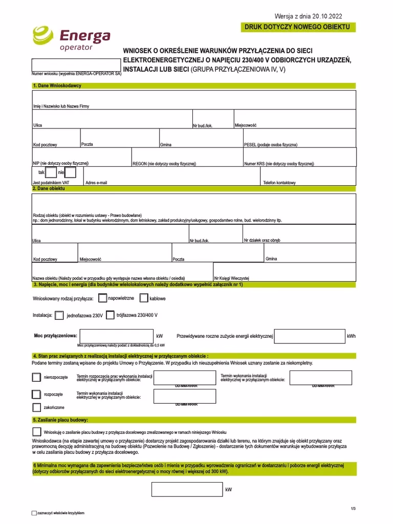 Jak złożyć wniosek o zwiększenie mocy Energa?