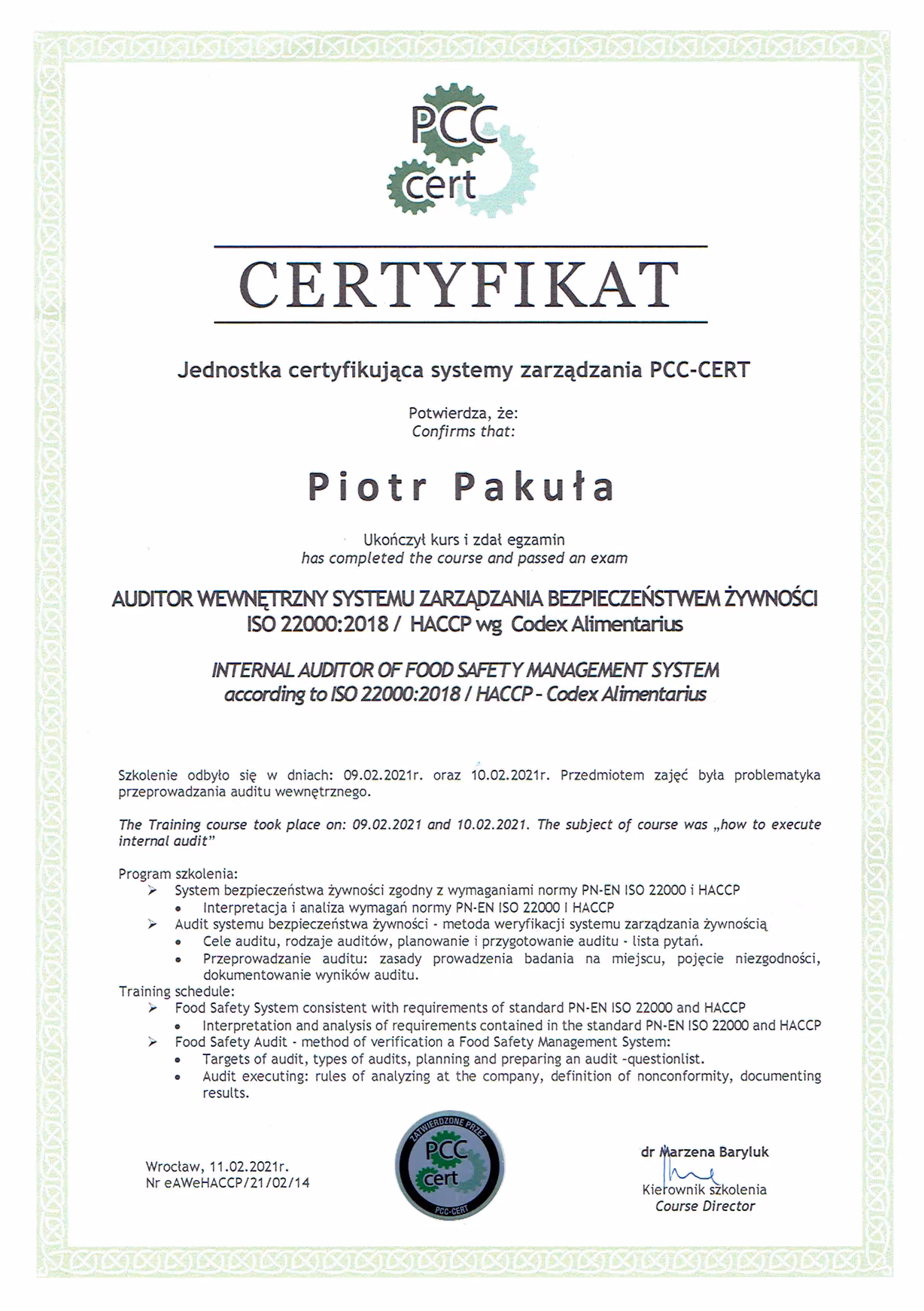 Jaki jest najlepszy certyfikat bezpieczeństwa żywności?