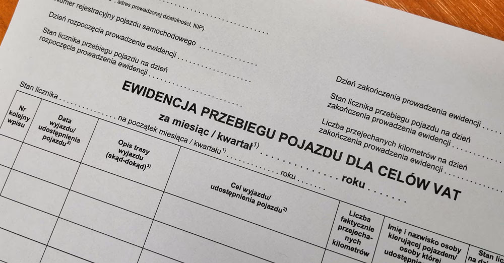 Czy ewidencja przebiegu pojazdu jest kosztem?