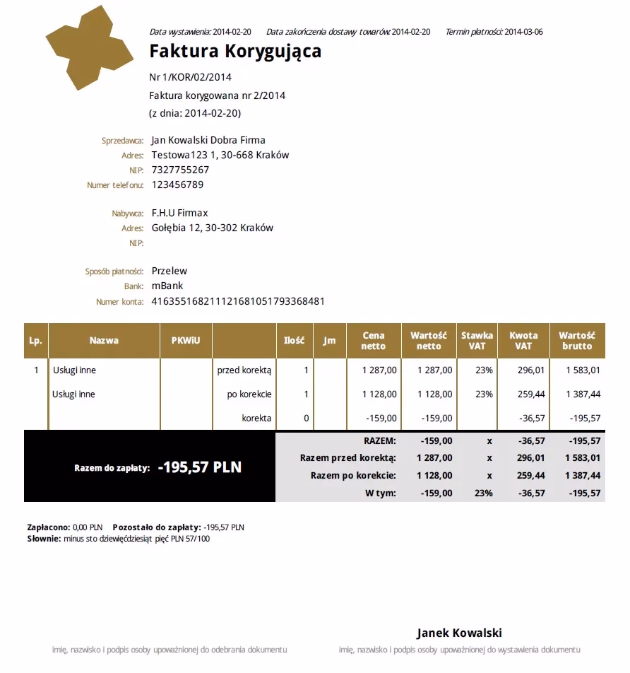 Jak ująć fakturę korygującą zmniejszającą zakupy w VAT?