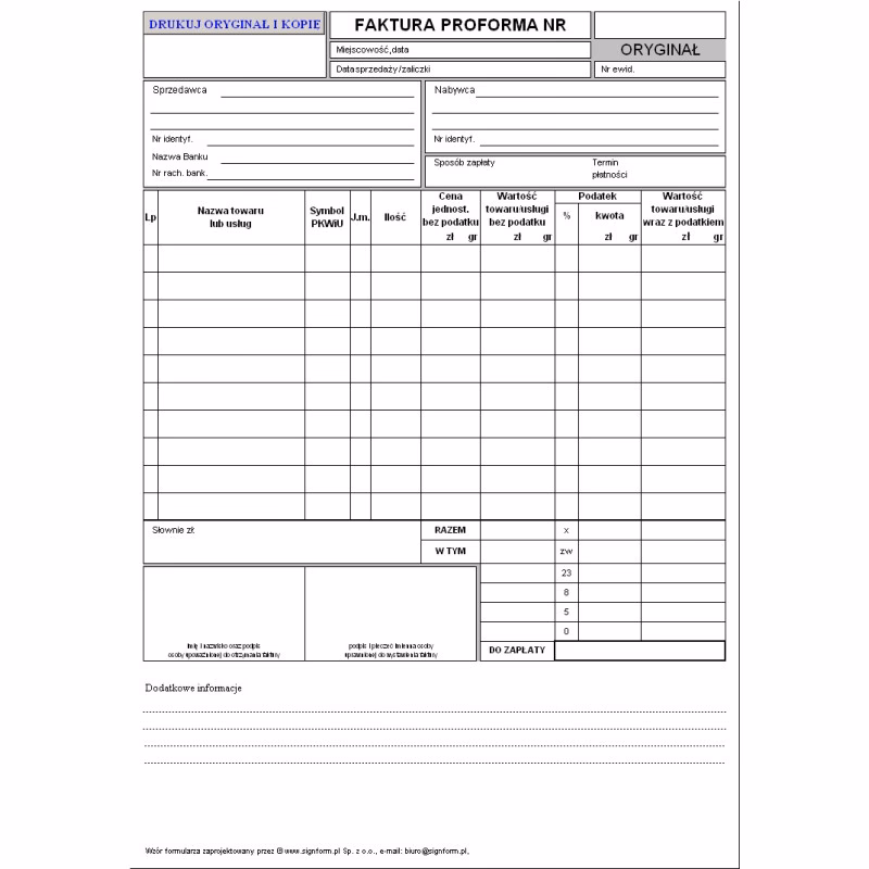 Czy faktura proforma jest dokumentem wiążącym?