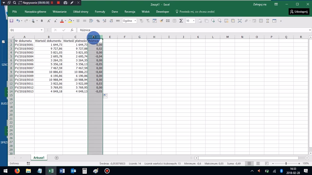 Jak wyświetlić 0 zamiast pustej komórki w Excelu?