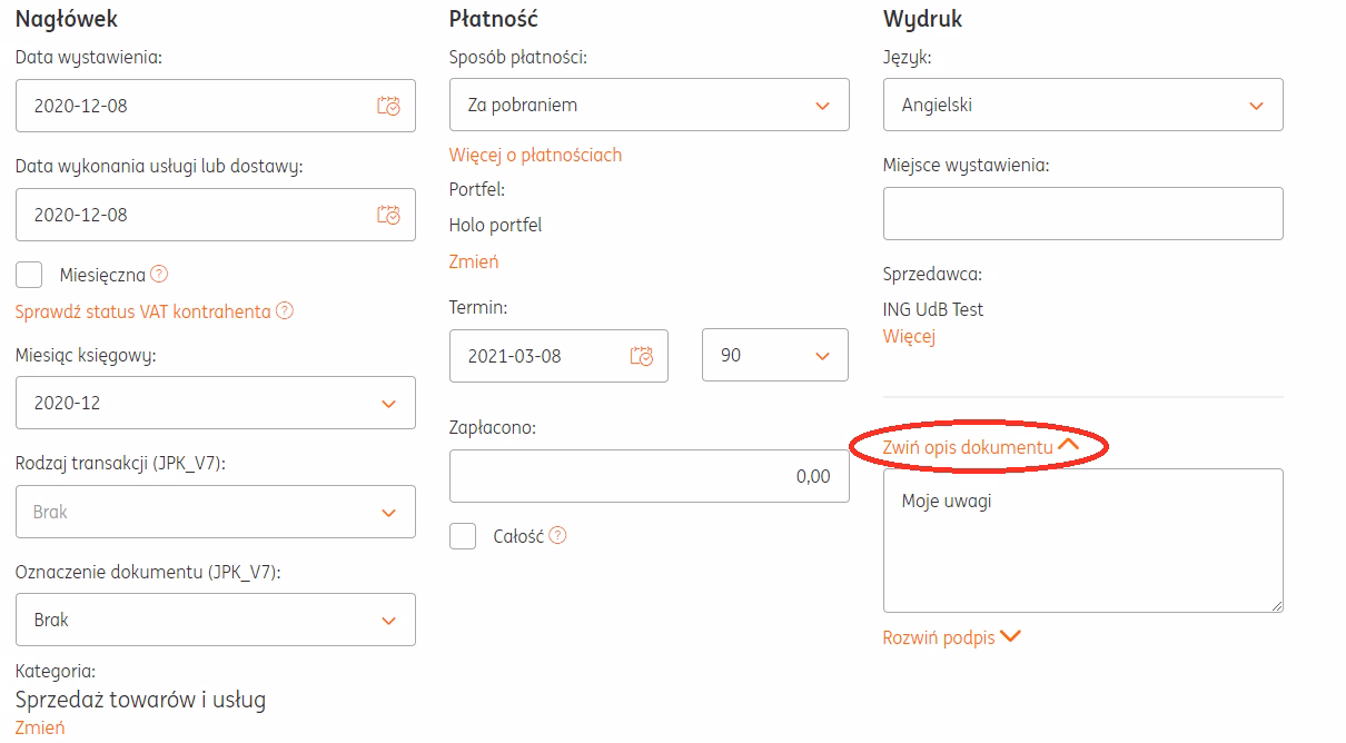 Jak księguje bank ING?