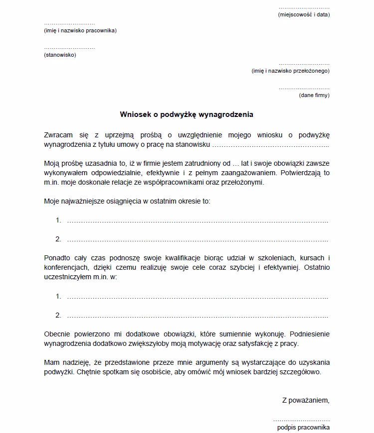 Jak napisać skuteczne podanie o podwyżkę?