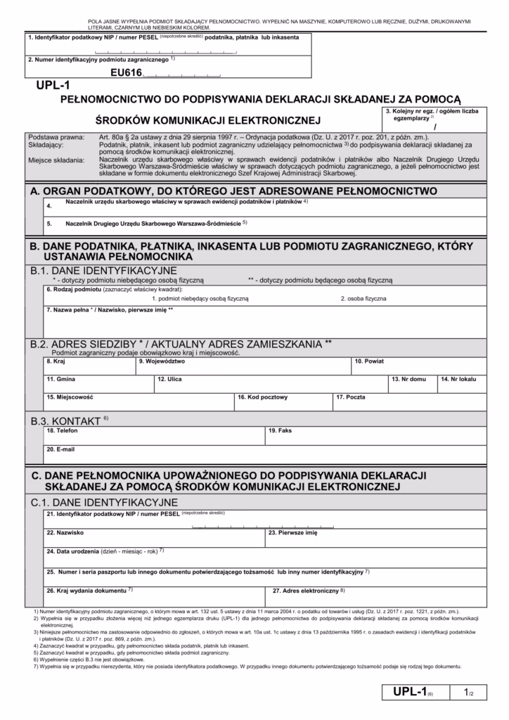 Kto podpisuje oPL 1?