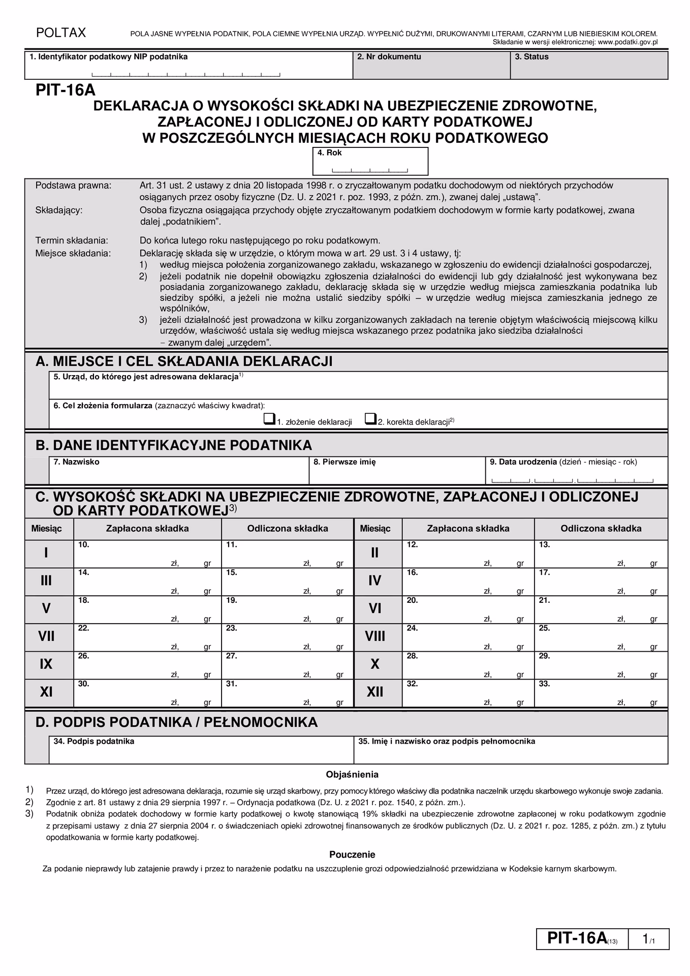 Do jakiej kwoty można zarobić na karcie podatkowej?