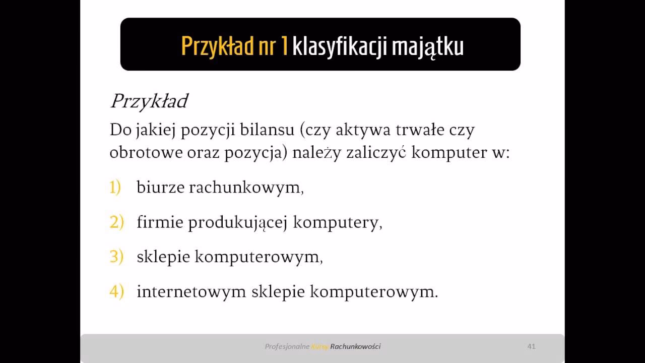 Jak klasyfikować pozycje bilansu?