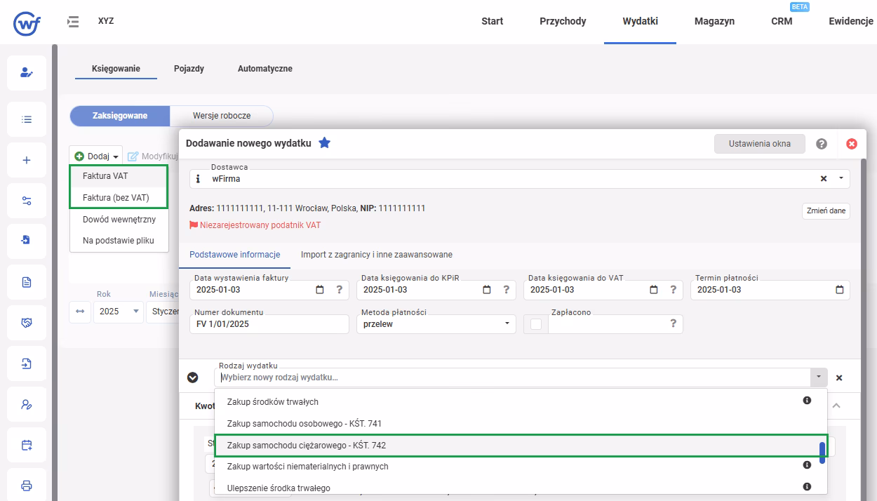 Do jakiej kwoty można kupić samochód za gotówkę na firmę?