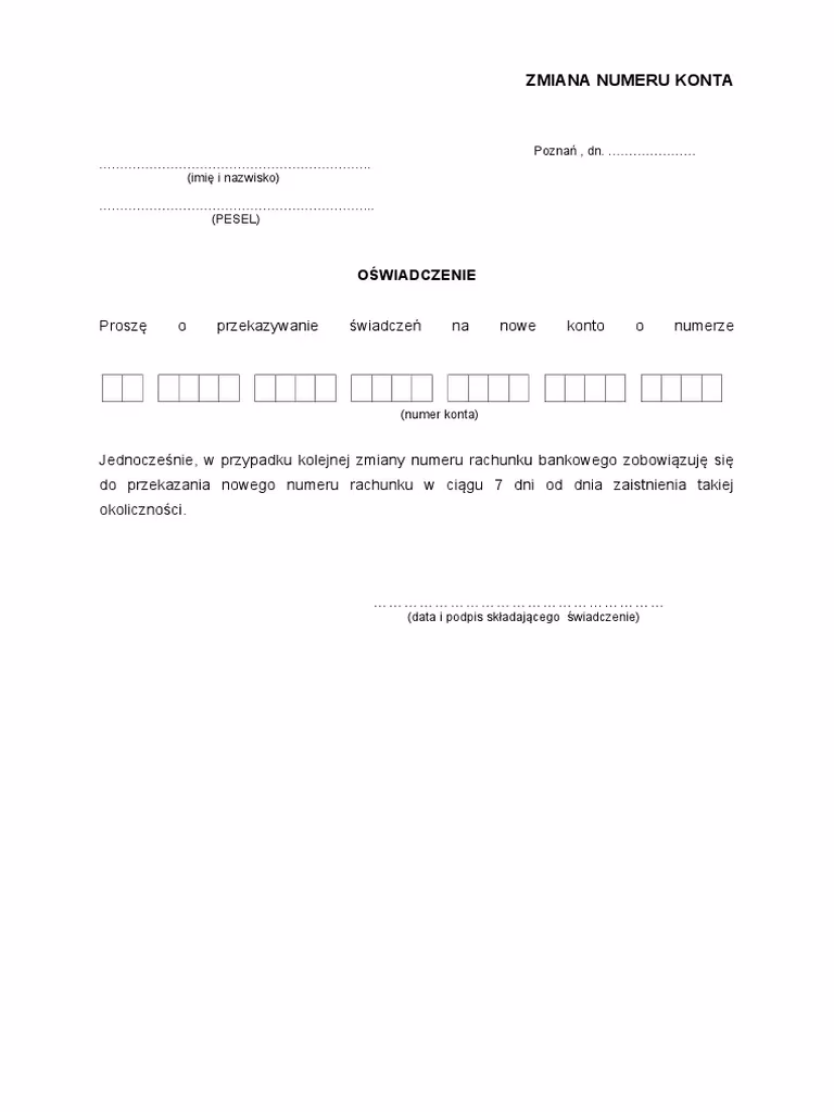 Jak zmienić numer konta bankowego w firmie?