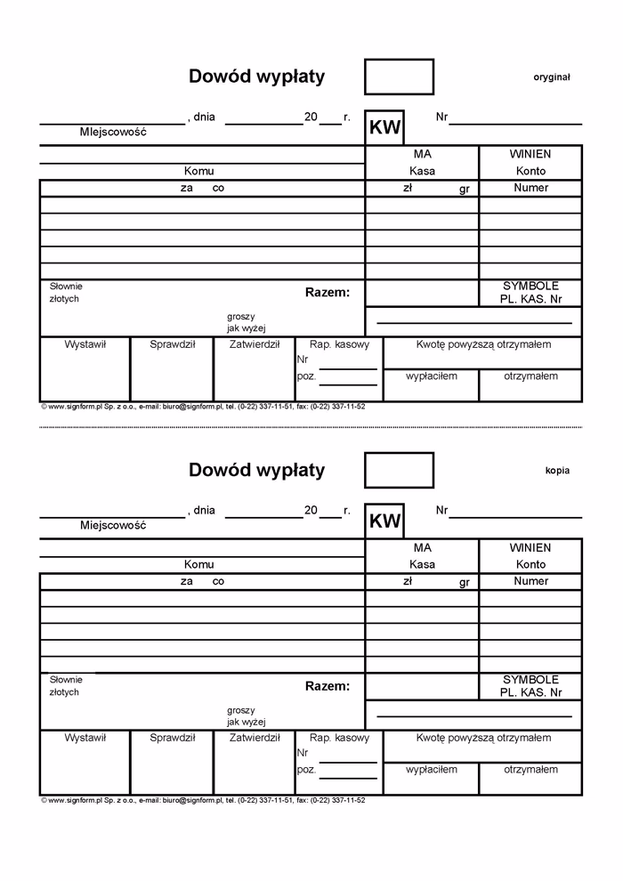 Co oznacza kw w rachunkowości?