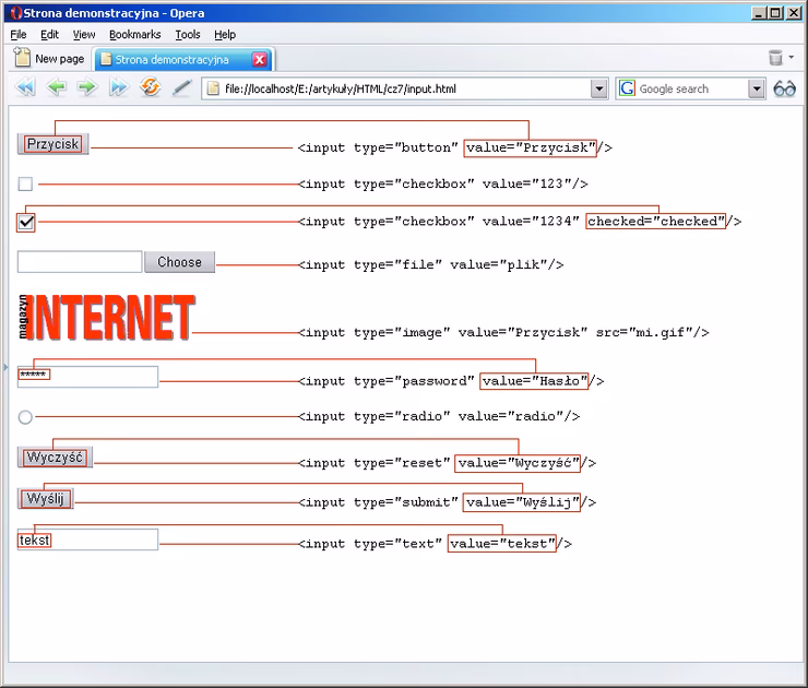 Co oznacza value w HTML?