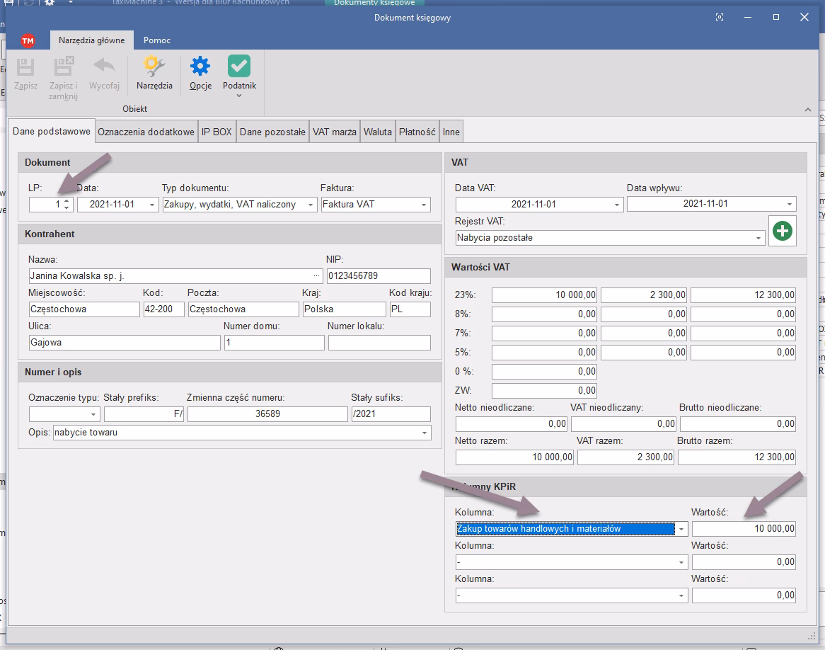 Co to jest LP w księgowości?