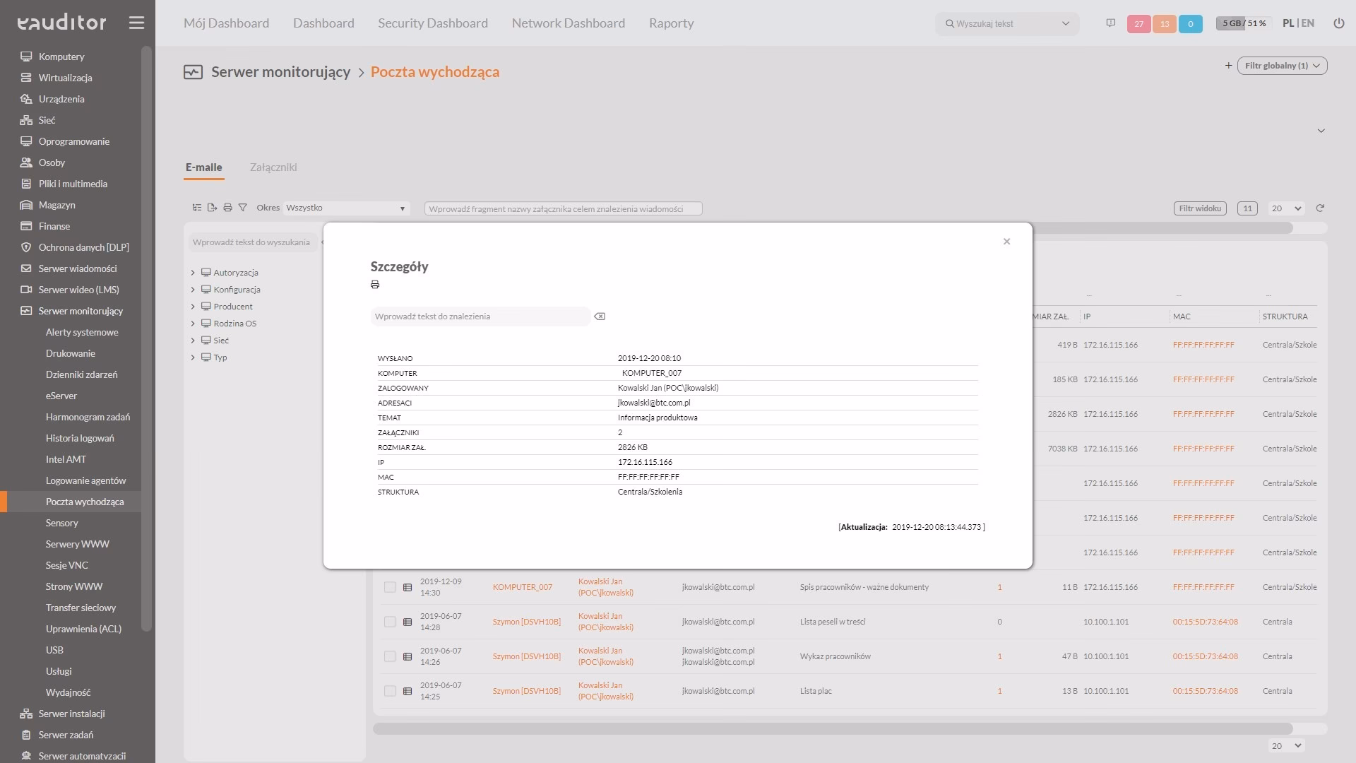 Na czym polega proces monitorowania poczty elektronicznej?