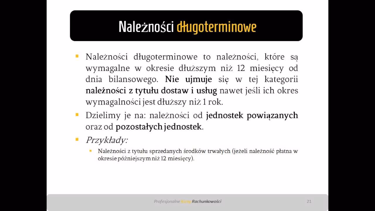 Co jest długoterminowe w bilansie?