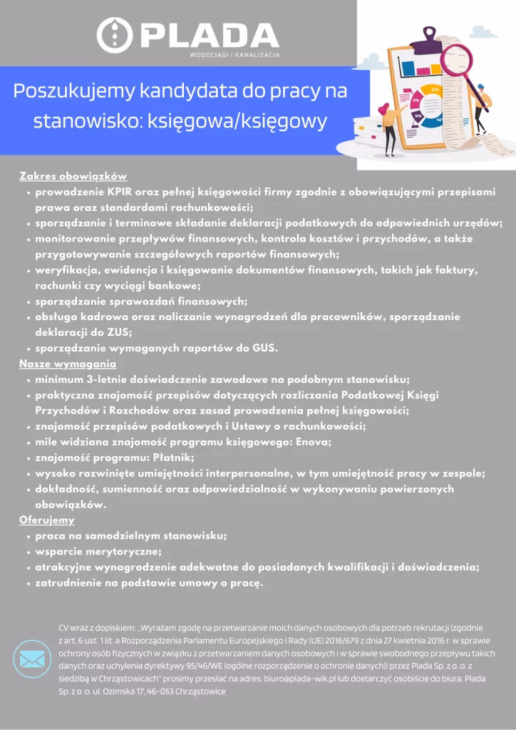 Na jakie konto zaksięgować ogłoszenie o pracę?