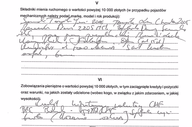 Co grozi za błąd w oświadczeniu majątkowym?
