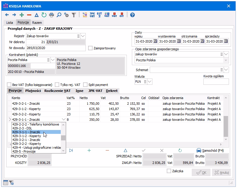 Czy stawkę zw wykazujemy w JPK?
