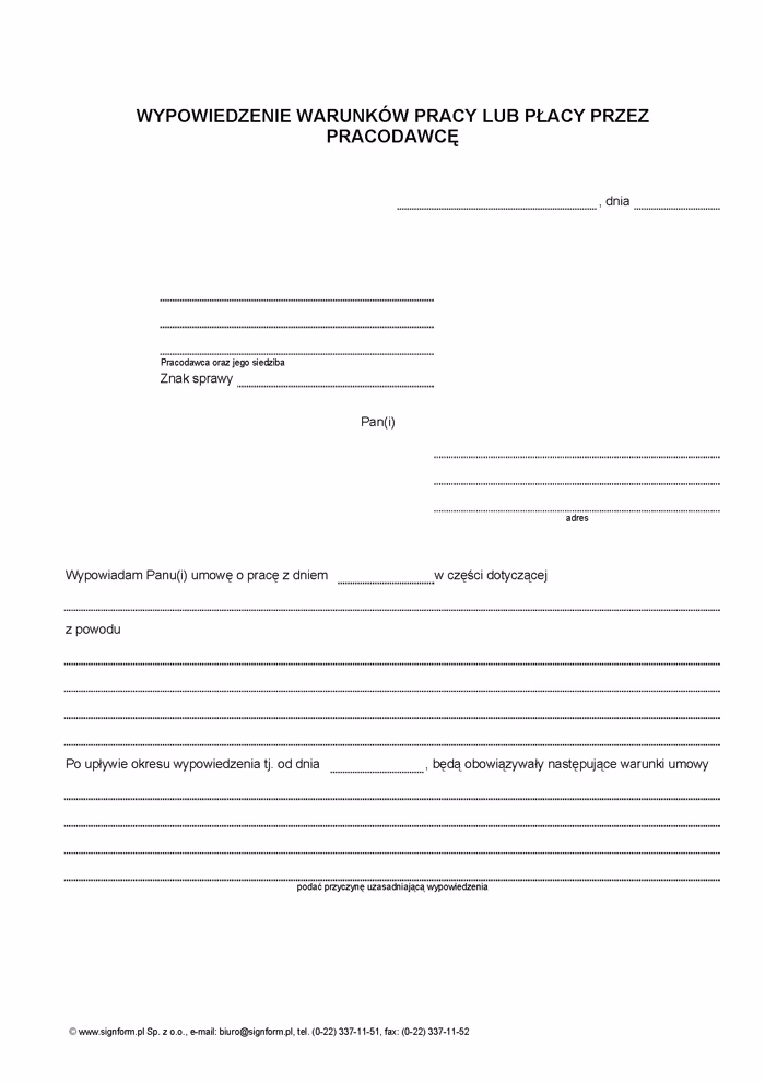 Czy zmiana nazwy stanowiska pracy wymaga wypowiedzenia zmieniającego?