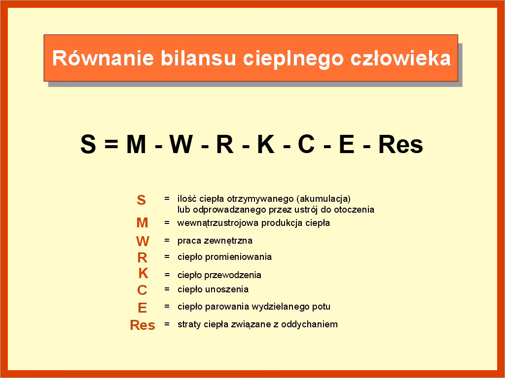 Co to jest równanie bilansu cieplnego?