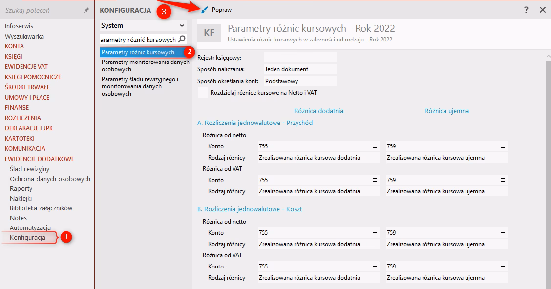Jak naliczyć różnice kursowe w rewizorze Nexo?