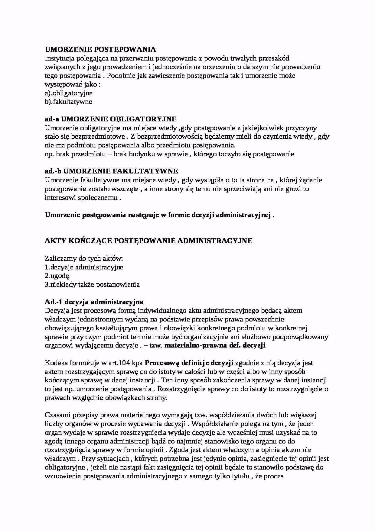 Jakie są skutki umorzenia postępowania?