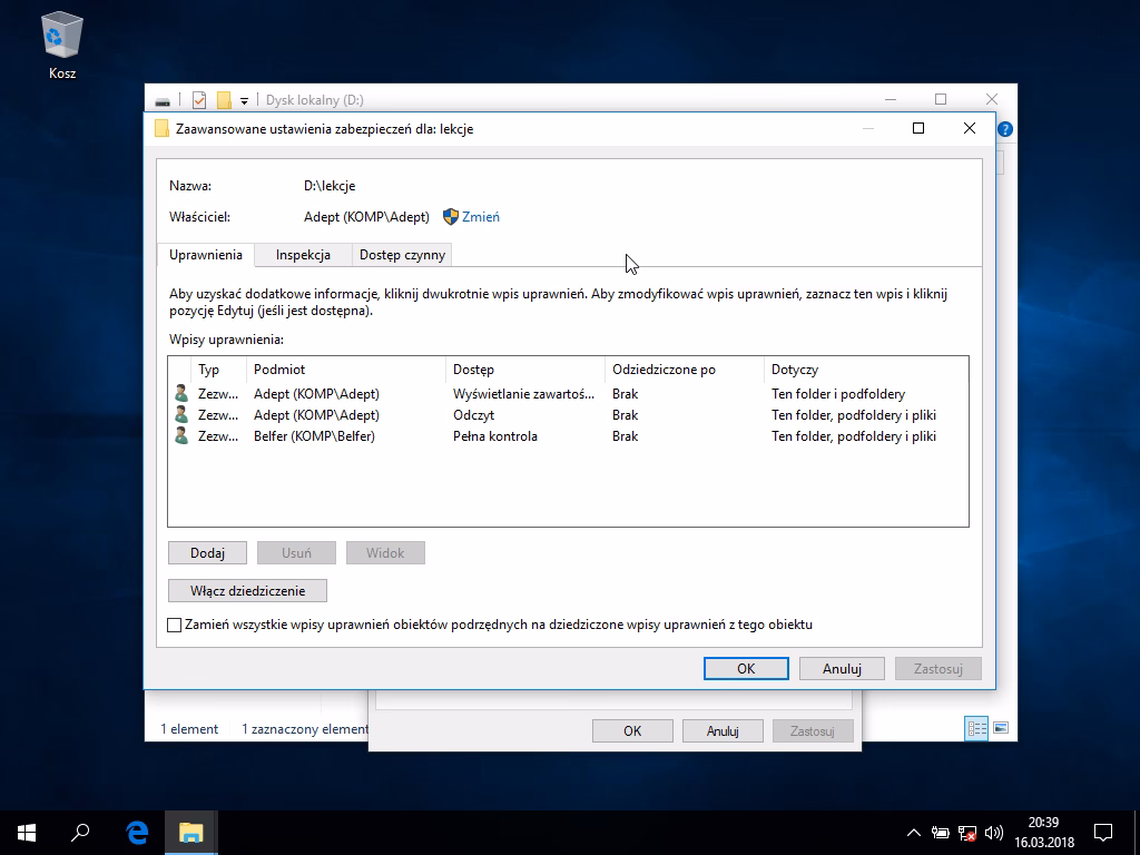 Jak przyznać uprawnienia do folderów w Active Directory?