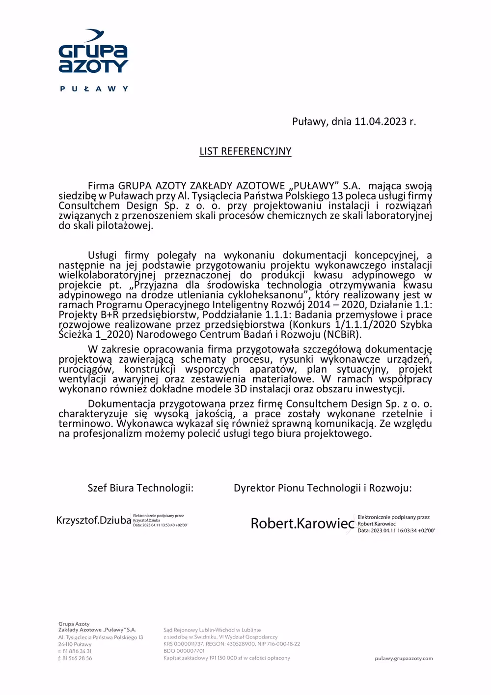 Czy dokumentacja powykonawcza musi być podpisana?