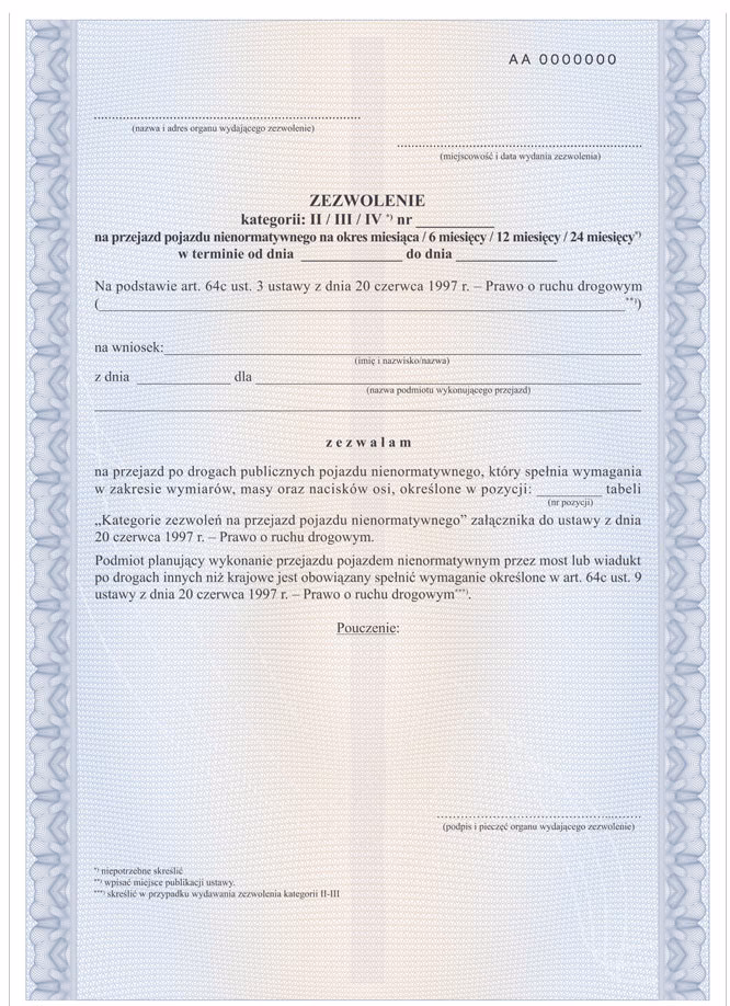 Ile kosztuje zezwolenie na przejazd nienormatywny?