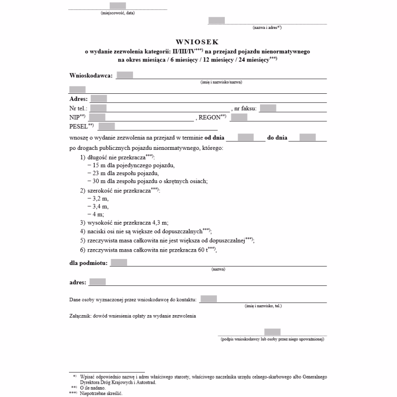 Czy przejazd pojazdu nienormatywnego wymaga specjalnego zezwolenia?