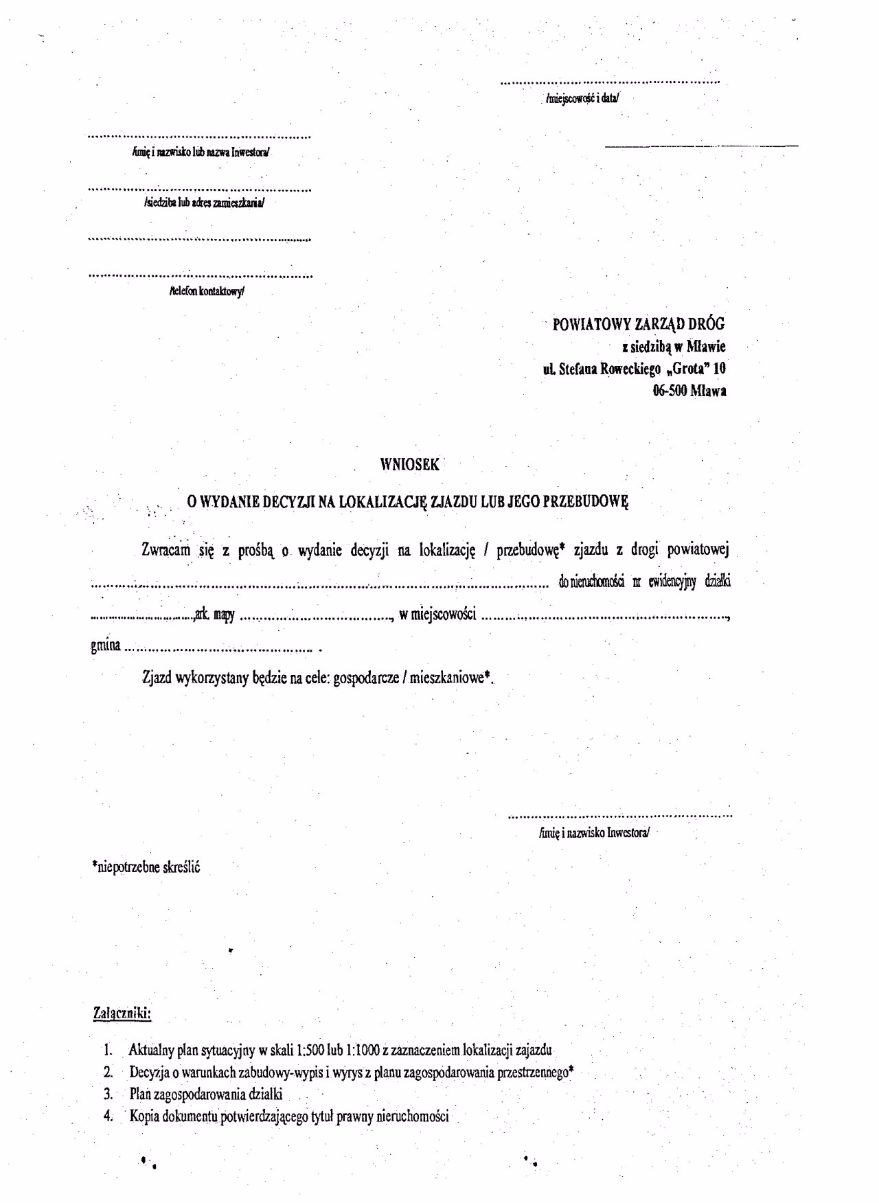 Ile kosztuje projekt zjazdu z drogi gminnej?